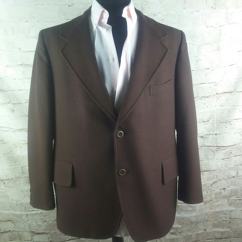 Vintage Richman Brothers Brown Sport Suit Blazer Size 42R